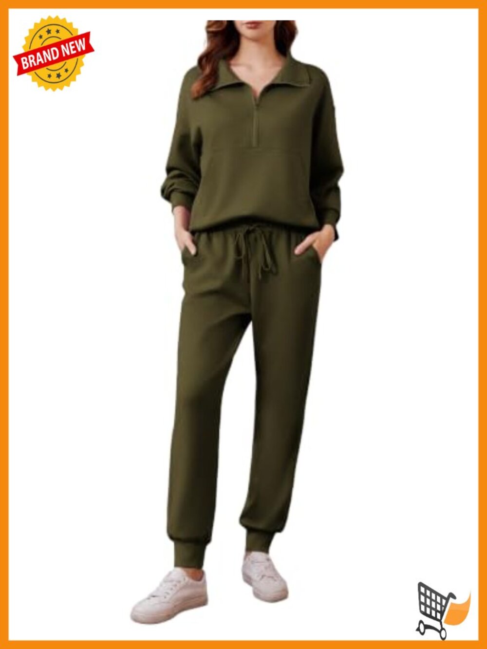 Women's Half Zip 2 Piece Tracksuit Jogger Set